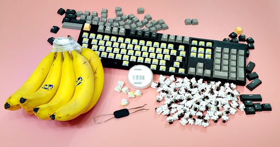 키크론 저소음 바나나축 스위치로 교체 후 적축vs저소음적축vs저소음바나나축vs저소음갈축 타건음 비교 키저바